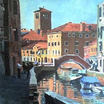 Peinture intitulée "Venice001.jpeg" par Oleg Deriabin, Œuvre d'art originale, Huile