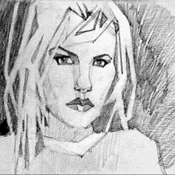 Drawing titled "Blonde.jpg" by Oleg Deriabin, Original Artwork, Pencil
