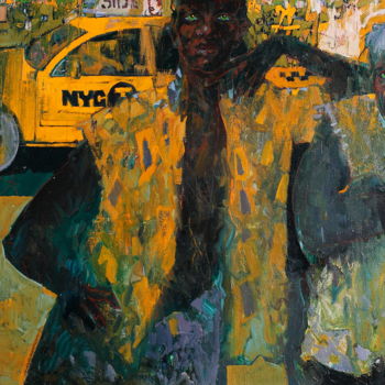 Картина под названием "Taxi NY" - Николай Коробейников, Подлинное произведение искусства, Масло
