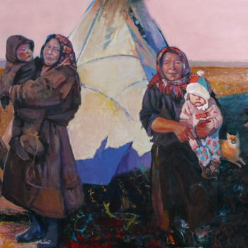 Картина под названием "North women" - Николай Коробейников, Подлинное произведение искусства, Масло