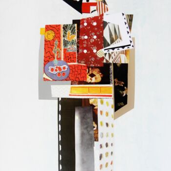 Collages intitulée "" LE SERVEUR "" par Raùl Àlvarez Salàs, Œuvre d'art originale, Découpages