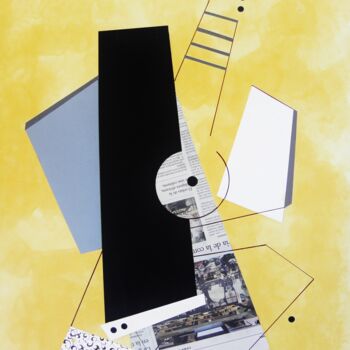 Collages intitulée "" GUITARE "" par Raùl Àlvarez Salàs, Œuvre d'art originale