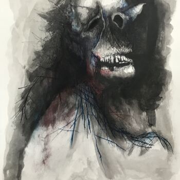 Painting titled "DESPUES DEL FINAL" by Raul Cañestro Caballero, Original Artwork, Ink