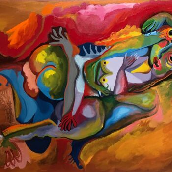 Pintura titulada "ROMANCE MARCIANO" por Raul Cañestro Caballero, Obra de arte original, Oleo