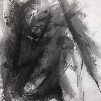 Painting titled "PERFIL GRIS" by Raul Cañestro Caballero, Original Artwork, Ink