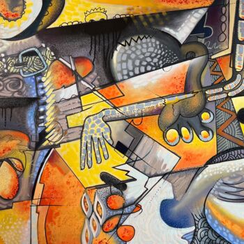 Картина под названием "Caos" - Raúl Rubio, Подлинное произведение искусства, Масло Установлен на Деревянная рама для носилок