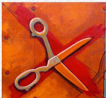 Pintura intitulada "Cortando a costela…" por Raul Di Vicencio, Obras de arte originais, Acrílico