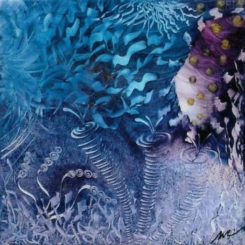 Peinture intitulée "Lumière bleue" par Nadine Ravalard, Œuvre d'art originale