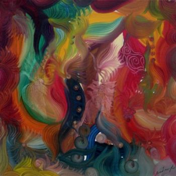 Pintura intitulada "Abandon divin" por Nadine Ravalard, Obras de arte originais