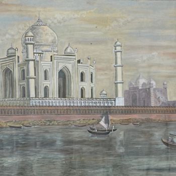 Painting titled "taj mahal" by Ravi Poduri, Original Artwork