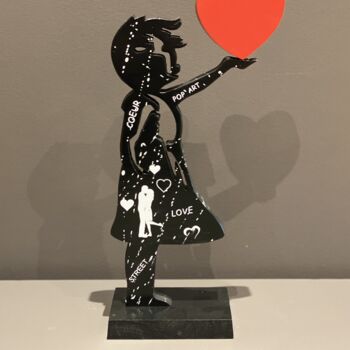Sculpture intitulée "BANKSYWOOD COUPLE A…" par Ravi, Œuvre d'art originale, Acrylique