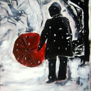 Malerei mit dem Titel "Remember The Snow" von Outsider Artist, Original-Kunstwerk, Öl