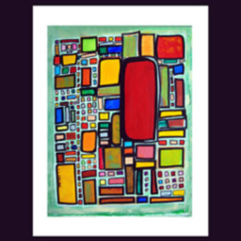 Painting titled "Square" by Outsider Artist, Original Artwork, Oil