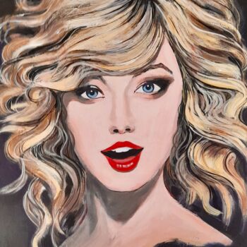 Painting titled "TAYLOR SWIFT in acr…" by Ray Johnstone, Original Artwork, Acrylic