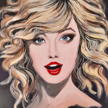 Pintura intitulada "TAYLOR SWIFT in acr…" por Ray Johnstone, Obras de arte originais, Acrílico