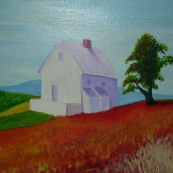 Painting titled "Red Landscape" by Ray Garcia, Original Artwork