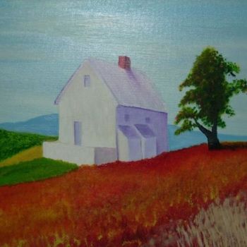 Pittura intitolato "Red Landscape" da Ray Garcia, Opera d'arte originale