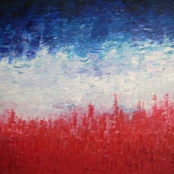 Ζωγραφική με τίτλο "Red, White & Blue L…" από Ray Garcia, Αυθεντικά έργα τέχνης