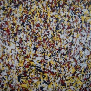 Pittura intitolato "Black: Red, Yellow,…" da Ray Garcia, Opera d'arte originale