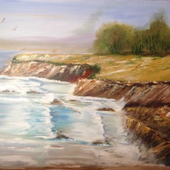 Картина под названием "La côte du littoral" - Raymonde Etcharry, Подлинное произведение искусства, Масло