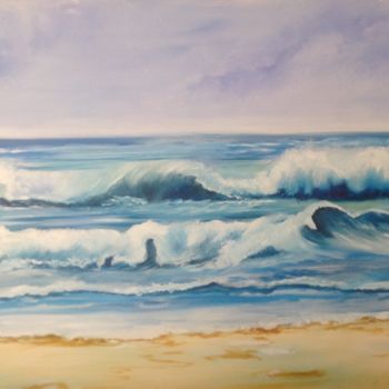 Peinture intitulée "La vague" par Raymonde Etcharry, Œuvre d'art originale, Huile