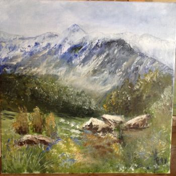 "Montagne et rochers" başlıklı Tablo Raymonde Etcharry tarafından, Orijinal sanat, Petrol