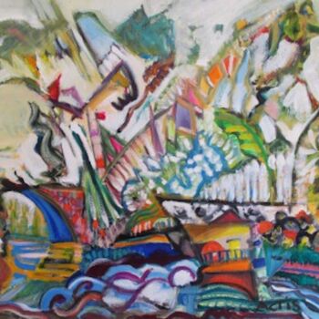 Pintura titulada "LE CANAL DU MIDI" por Raymond Actis-Datta, Obra de arte original, Oleo