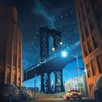 绘画 标题为“Brooklyn bridge” 由Raymond Agostini, 原创艺术品, 丙烯