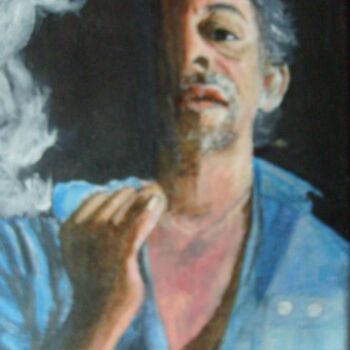 Peinture intitulée "Serge Gainsbourg" par Raymond Cyran, Œuvre d'art originale