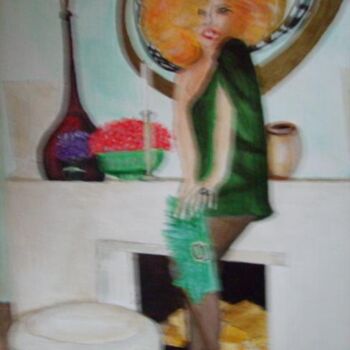 Painting titled "Top modèle vert" by Raymond Cyran, Original Artwork