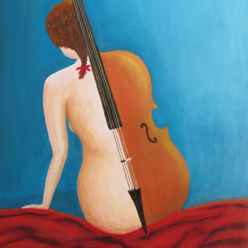 Painting titled "femme-violon.jpg" by Raymond Daragon, Original Artwork