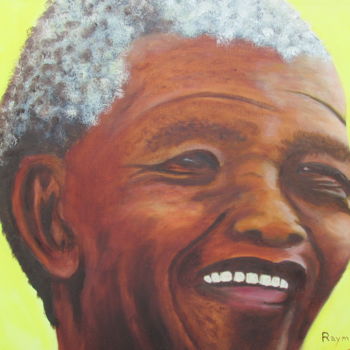 Pintura titulada "nelson-mandela.jpg" por Raymond Daragon, Obra de arte original, Oleo