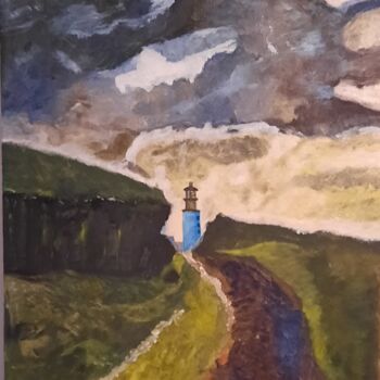 Pintura titulada "le phare" por Raymond Delafosse, Obra de arte original, Oleo Montado en Bastidor de camilla de madera