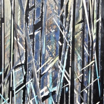 Painting titled "bambous 2017" by Raymond Guibert, Original Artwork, Watercolor