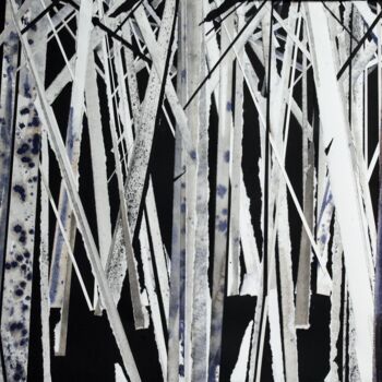 Peinture intitulée "bouleaux blancs" par Raymond Guibert, Œuvre d'art originale, Aquarelle