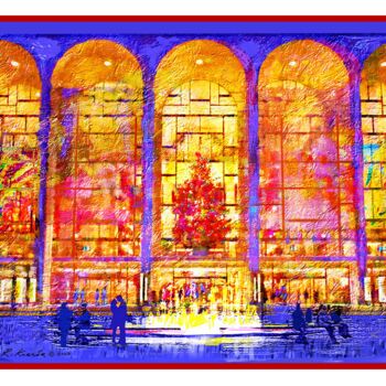 Digital Arts titled "Lincoln Center for…" by Raymond Kursar, Original Artwork, Digital Painting