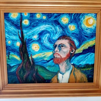Painting titled "Hommage à Van Gogh" by Raymonf Mlynek, Original Artwork, Oil