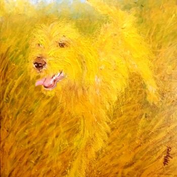 Peinture intitulée "Mon vieux chien" par Raymonf Mlynek, Œuvre d'art originale, Huile