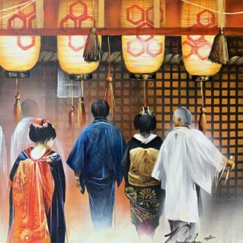 Pittura intitolato "Japon sacré" da Raymond Poulet, Opera d'arte originale, Olio