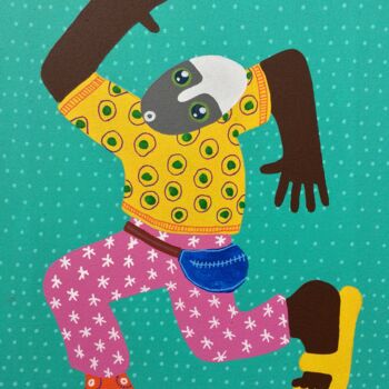Peinture intitulée "gestuelle enfantine" par Raymond Yves Kono (Ntshi-Ntshim), Œuvre d'art originale, Acrylique Monté sur Ch…
