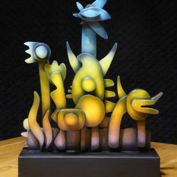 Rzeźba zatytułowany „Tiny Wild Totem” autorstwa Thierry Corpet (Raymond X), Oryginalna praca, Drewno