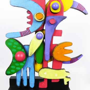 Скульптура под названием "Jungle fever" - Thierry Corpet (Raymond X), Подлинное произведение искусства, Дерево