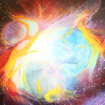 Painting titled "Orion Nebulae - Ast…" by Raymundo Garza, Original Artwork, Oil