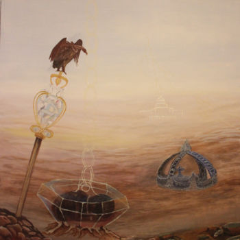 Peinture intitulée "La Memoria del Diam…" par Raymundo Garza, Œuvre d'art originale, Huile