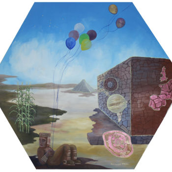 Pittura intitolato "distant-worlds.jpg" da Raymundo Garza, Opera d'arte originale