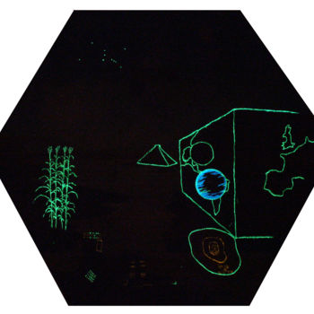 绘画 标题为“distant-worlds-glow…” 由Raymundo Garza, 原创艺术品, 其他