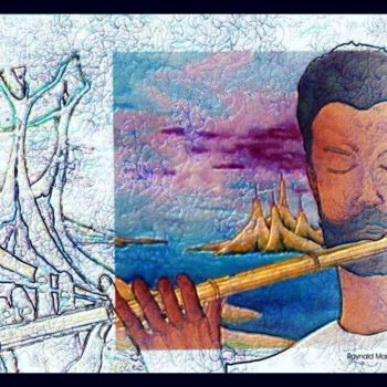 Arts numériques intitulée "Le flutiste" par Raynald Marcoux, Œuvre d'art originale