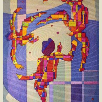 Gravures & estampes intitulée "Jugler Ballfoot" par Raynald Marcoux, Œuvre d'art originale, Gravure