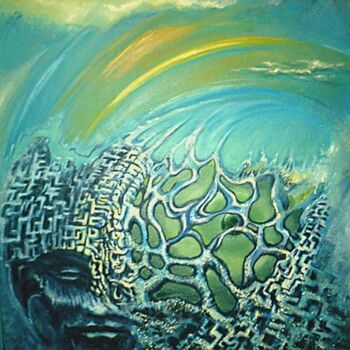 Картина под названием "earthenwares weaved…" - Rayo Cazar, Подлинное произведение искусства, Масло