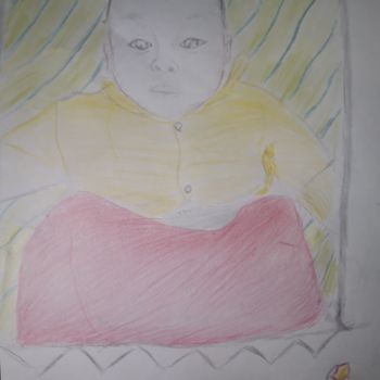 Drawing titled "Mon fils" by Hantanirina Razafindrasoa Randrianasoavina, Original Artwork, Pencil